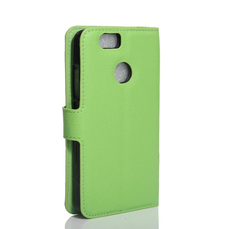 Huawei Nova horizontaal Litchi structuur PU leren Flip Hoesje met houder en opbergruimte voor pinpassen & geld (groen)