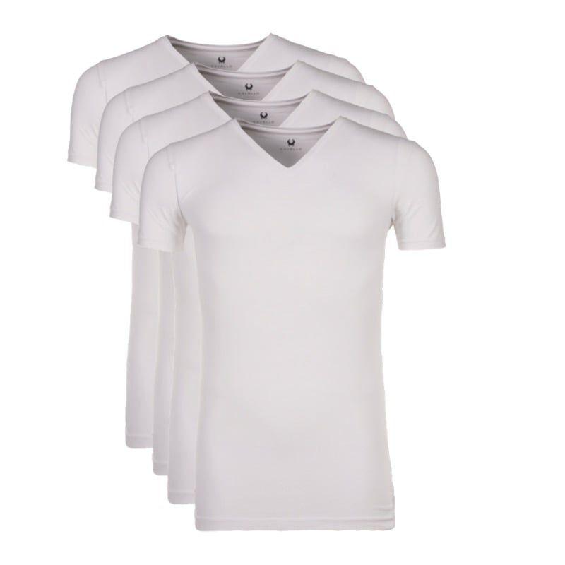 Cavello 4-pack t-shirts V-hals - wit
