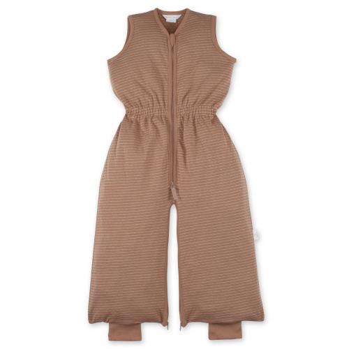 9-24 mnd Zomerslaapzak Zonder Mouwen met Beentjes - Uni / Jongen / Meisje - 100% katoen - Dunes Taupe Streep Stip - 85 cm - 1.0 Tog