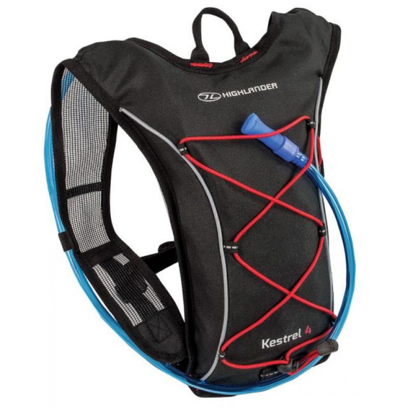Highlander Kestrel 4l drinkrugzak - zwart/rood
