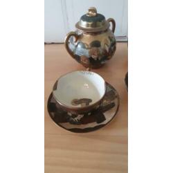 Antiek servies chinees/japans bladgoud