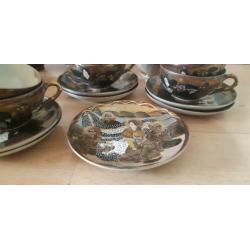 Antiek servies chinees/japans bladgoud