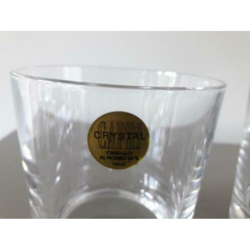 2 whisky glazen Capri Crystal NIEUW