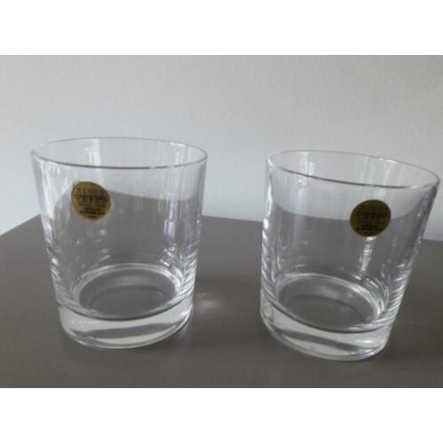 2 whisky glazen Capri Crystal NIEUW