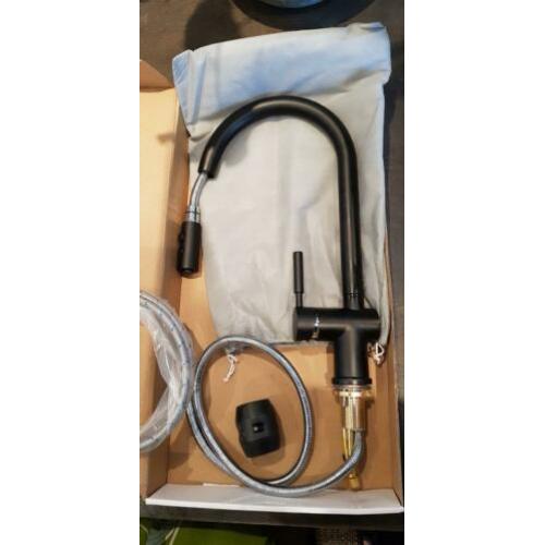 Keukenkraan Ore Zwart met UITREKBARE HALS !!! NwPr.€349.-