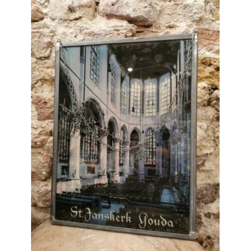 Glas glazen hanger Gouda St Janskerk 25 bij 30 cm