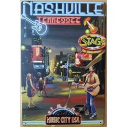 NAshville Tennessee Music City reclamebord van metaal