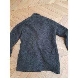 Clockhouse grijze jas met wol boyfiend fit ZGAN maat 38