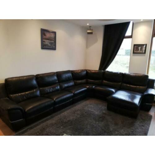 Leren zwarte lounge bank