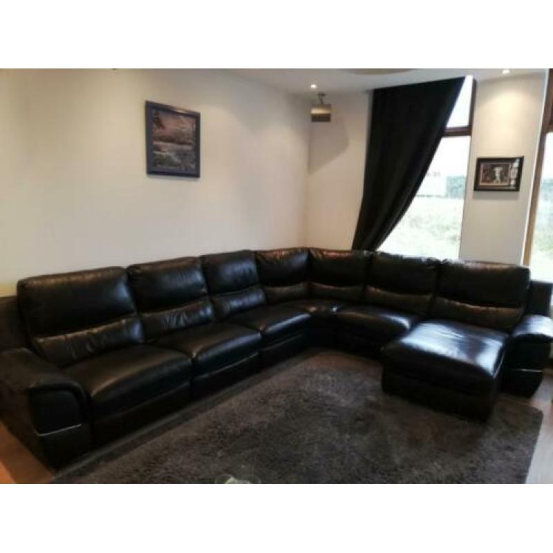 Leren zwarte lounge bank