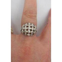 Zilveren mooie vintage ring maat ruim 17 nr.325