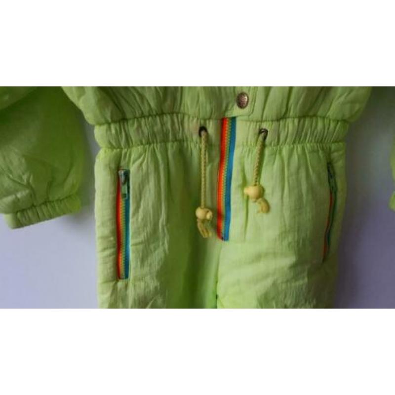 Kinder skipak, fluoriserend groen met blauw, maat 128.