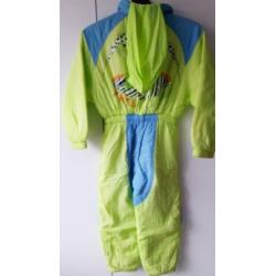 Kinder skipak, fluoriserend groen met blauw, maat 128.