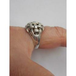 Zilveren mooie vintage ring maat ruim 17 nr.325