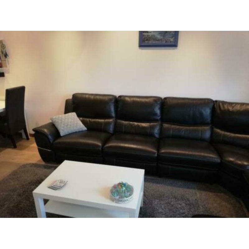 Leren zwarte lounge bank