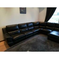 Leren zwarte lounge bank