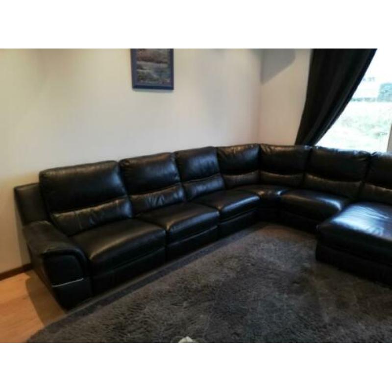 Leren zwarte lounge bank