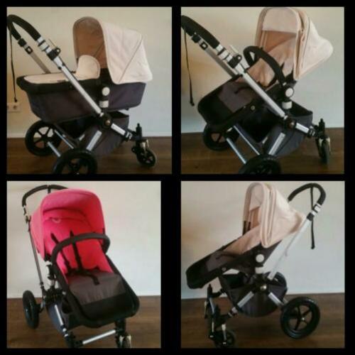 Complete Bugaboo Cameleon zand-grijs en fuchsia-grijs
