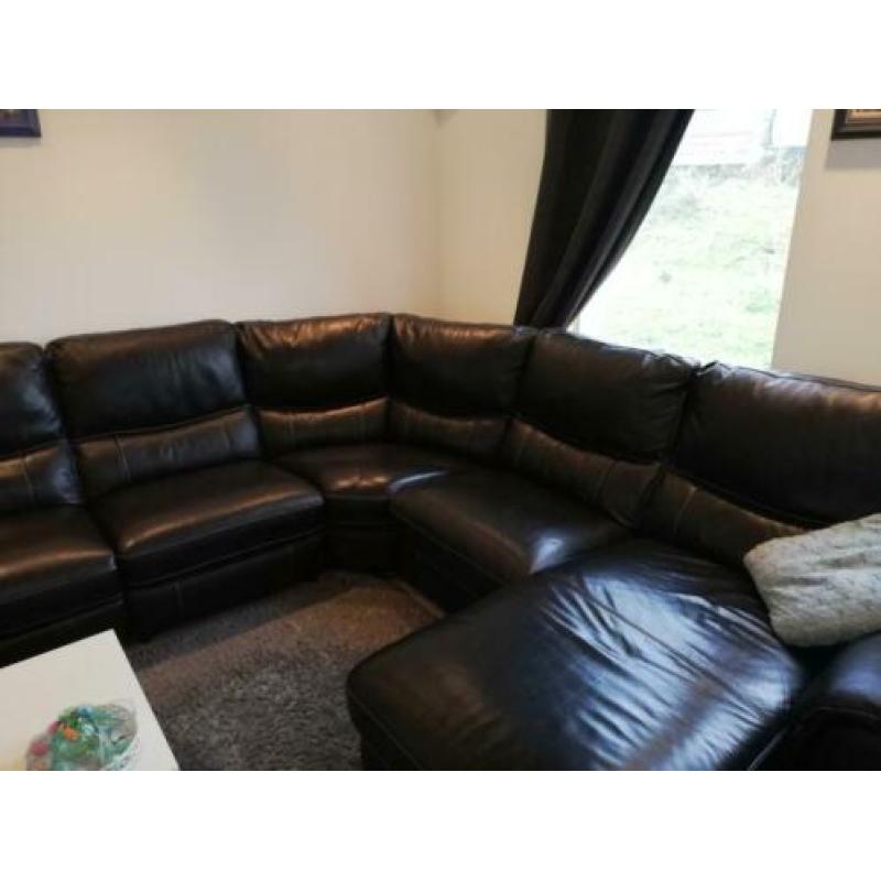Leren zwarte lounge bank