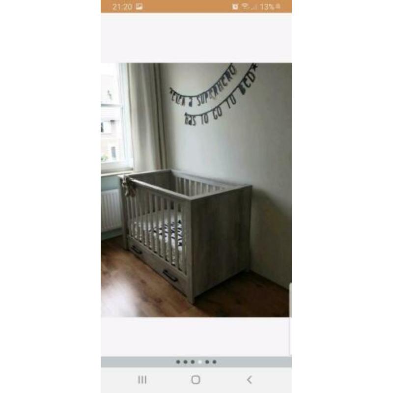 Kidsmill Sem Nautic Grijs Babybed Met Lade 60 x 120 cm