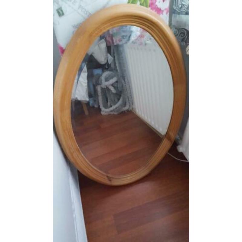 Prachtige blank eiken spiegel