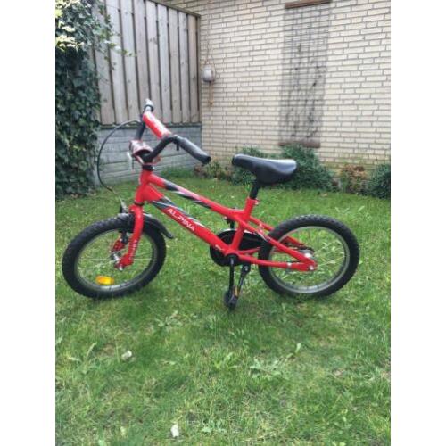 Alpina fiets 16 inch jongens rood