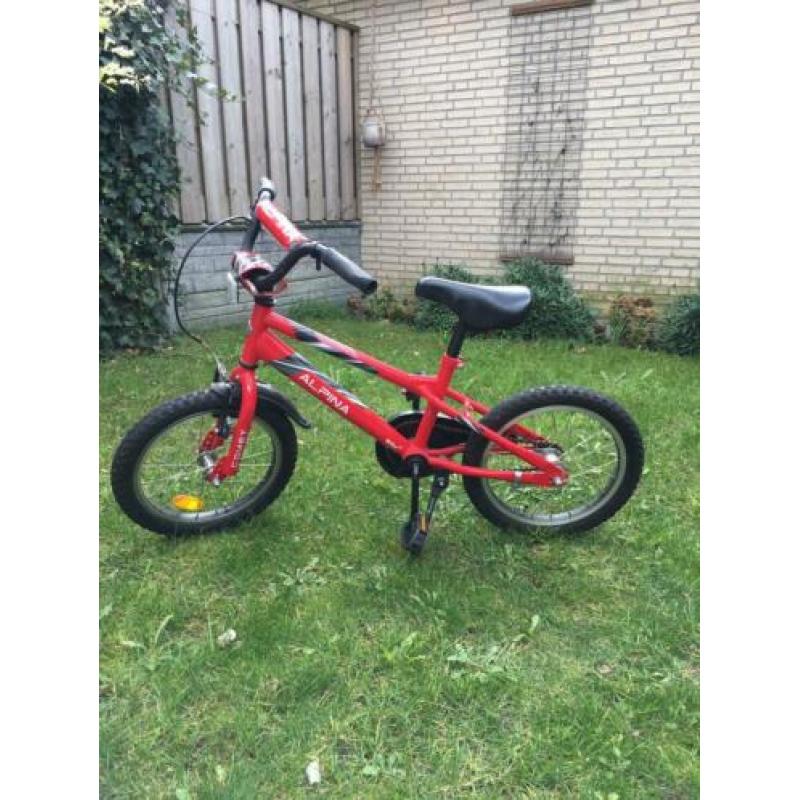 Alpina fiets 16 inch jongens rood
