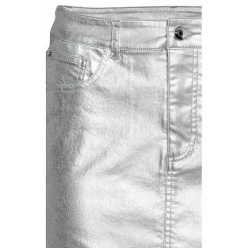 Denim rok zilverkleurig, maat 40, ZGAN