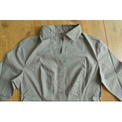 benetton blouse grijs 38 lang getailleerd model gaaf