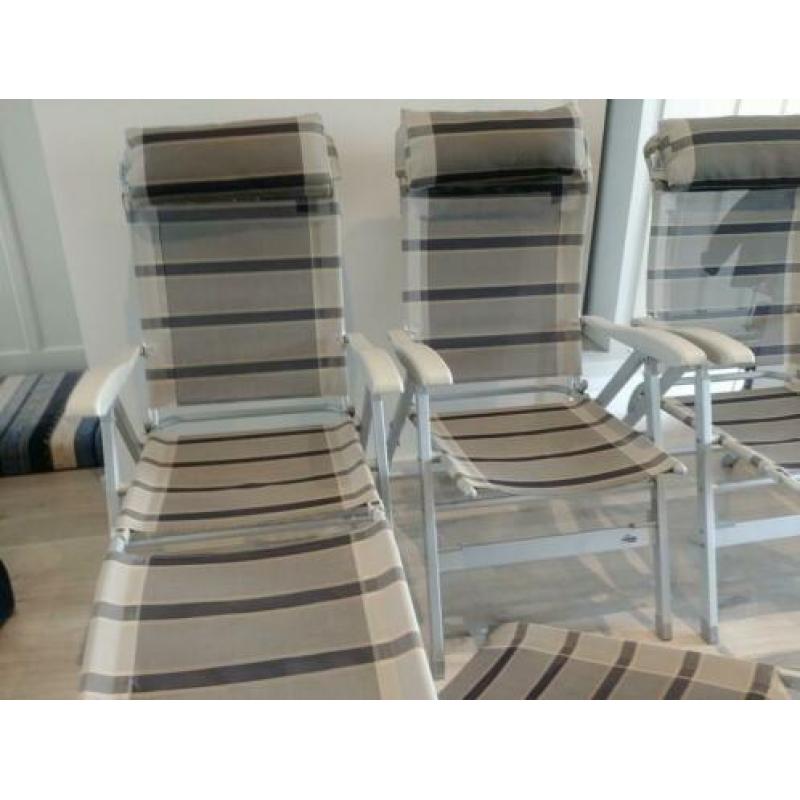 Vrijbuiter camping stoelen met voetenbank 3 stuks