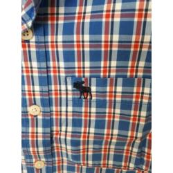 Overhemd blauw/wit/rood geruit Abercrombie & Fitch maat S