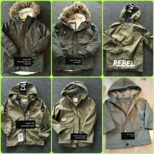 maat 128 134 jas zomerjas parka winterjas groen