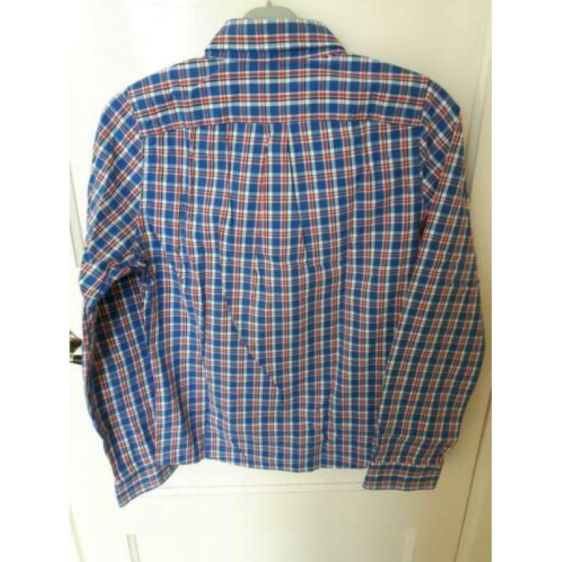 Overhemd blauw/wit/rood geruit Abercrombie & Fitch maat S