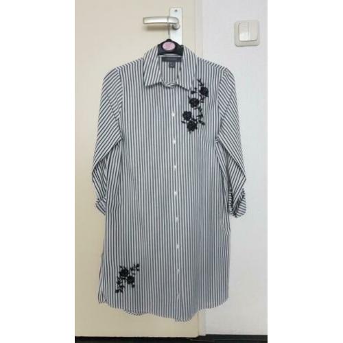 Tuniek overhemdblouse Primark zwart wit - maat XXS 32 XS 34