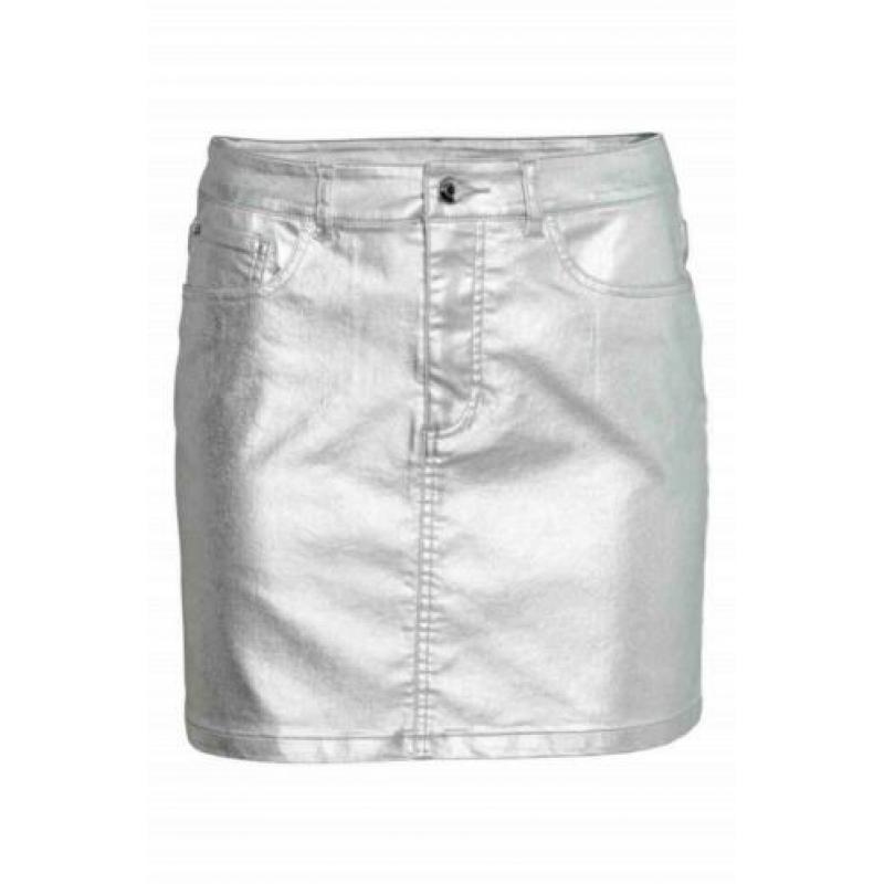 Denim rok zilverkleurig, maat 40, ZGAN