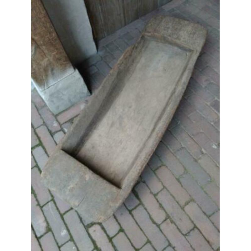 Prachtige grote sobere stoere houten trog voederbak *Etage3*