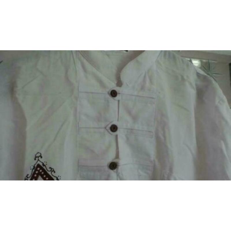 Witte Bali tuniekblouse met print ca L XL - KB