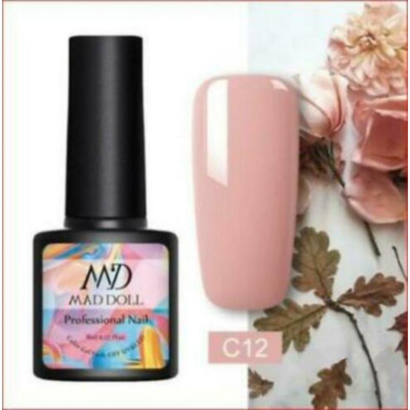 C12 perzik roze zalm soak off UV 8m gel nieuw in verpakking