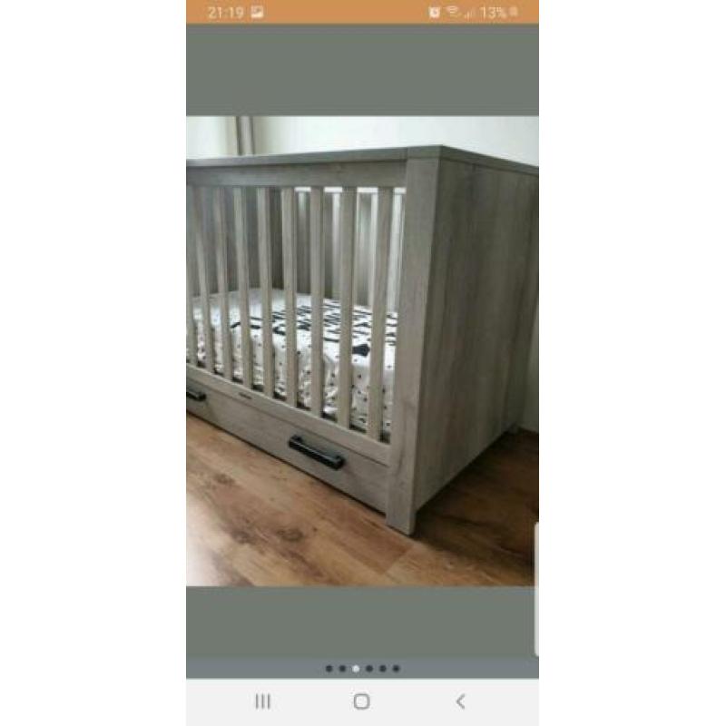 Kidsmill Sem Nautic Grijs Babybed Met Lade 60 x 120 cm