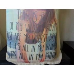 Shirt Mango ecru met print maat M
