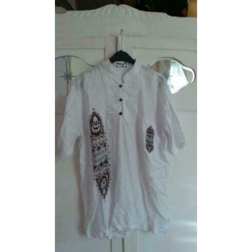 Witte Bali tuniekblouse met print ca L XL - KB