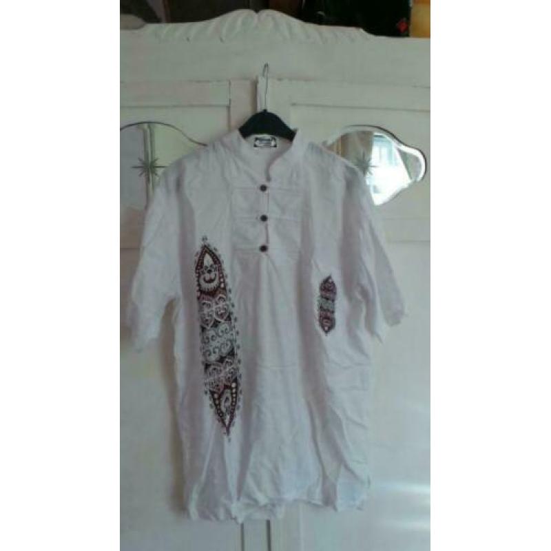 Witte Bali tuniekblouse met print ca L XL - KB