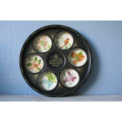 retro rond metalen dienblad uit Kentucky