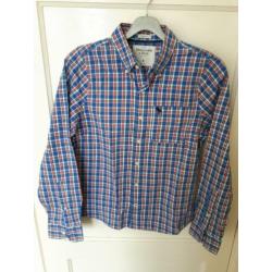Overhemd blauw/wit/rood geruit Abercrombie & Fitch maat S