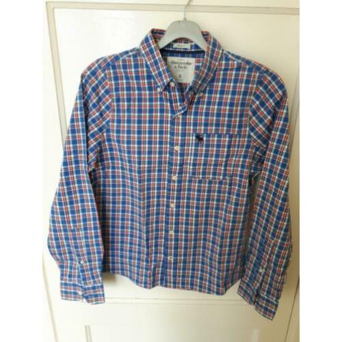 Overhemd blauw/wit/rood geruit Abercrombie & Fitch maat S