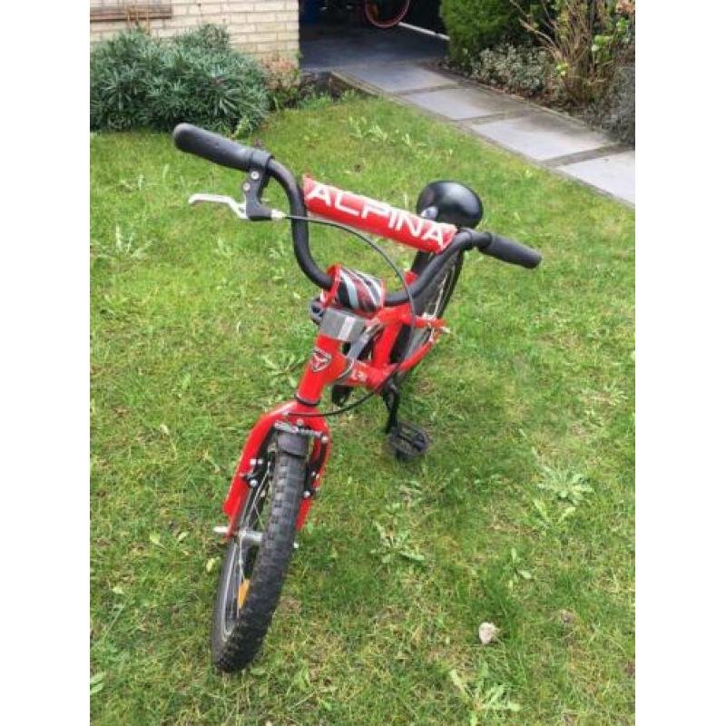 Alpina fiets 16 inch jongens rood