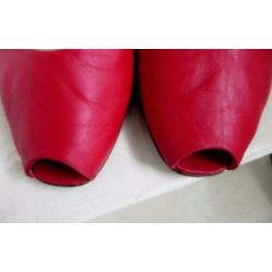 2320 VINTAGE Caiman peeptoe sexy pumps 36 37