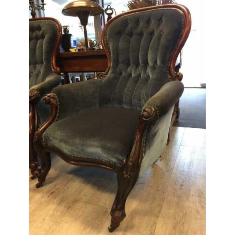 Brocante - het Stel Bourgondische Bergères, 19e eeuw!