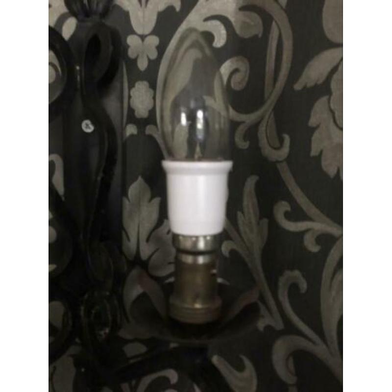Franse smeedijzeren Wandlampen 2x