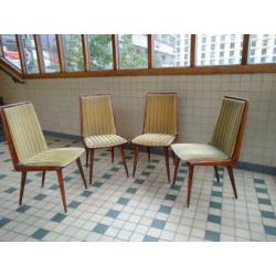 Set van 4 vintage mid century eetkamerstoelen stoelen